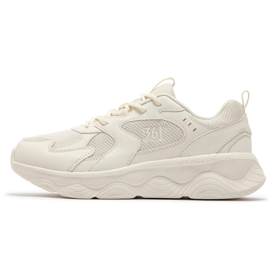 361° Cushioning Slip Resistant Abrasion Resistant Low top Casual Running Shoes Women's Ecru