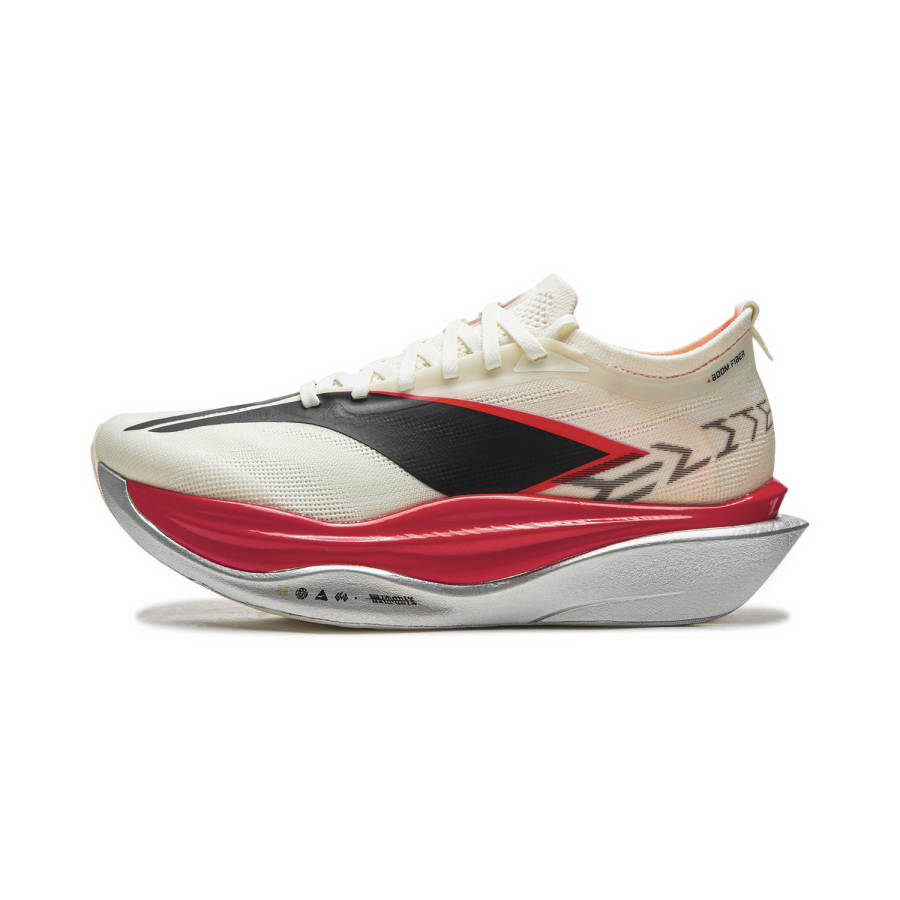 Li-Ning Li Ning Feidian 6 ELITE TPU Breathable Low top Carbon Plate Marathon Racing Running Shoes Unisex Champagne White