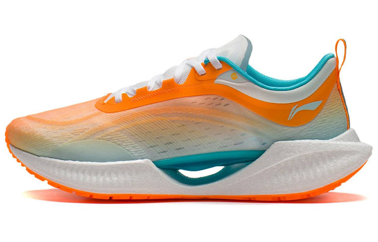 Li-Ning Li Ning Super Light 19 Slip Resistant Abrasion Resistant Cushioning Low top Running Shoes Men's Orange Blue