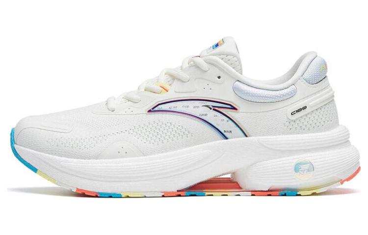 Anta C100 Nitrogen Technology Cushioning Breathable Cushioning Breathable Low top Running Shoes Women's White