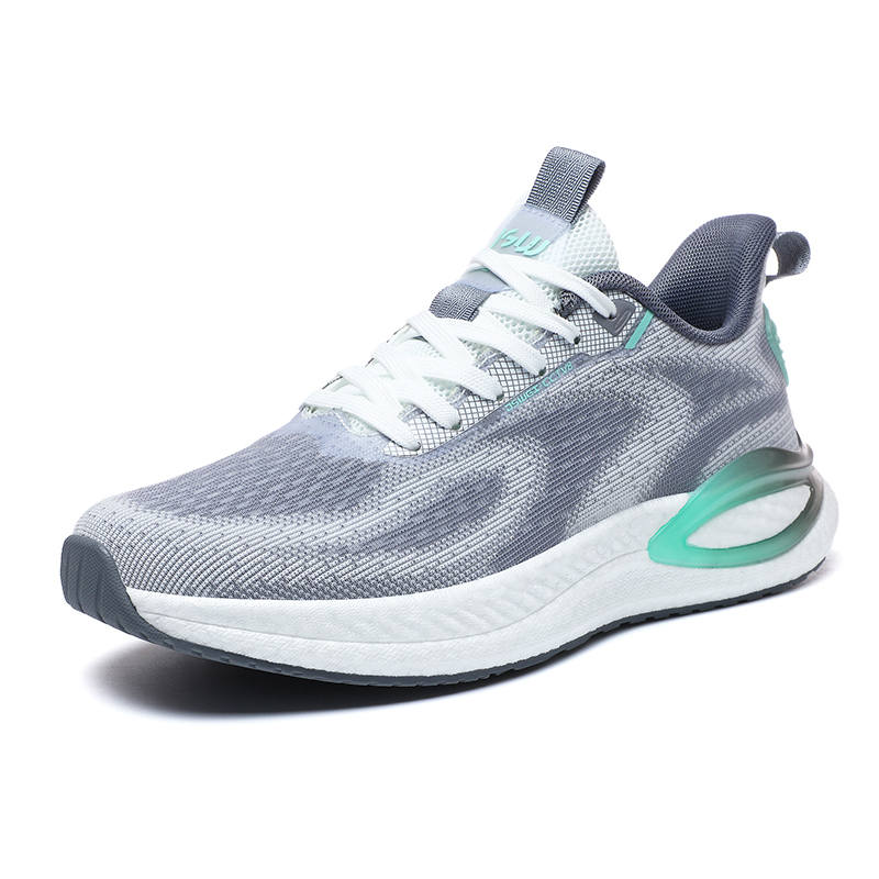 JSWEI Slip Resistant, Abrasion Resistant, Breathable Low top Casual Running Shoes Men's White Gray