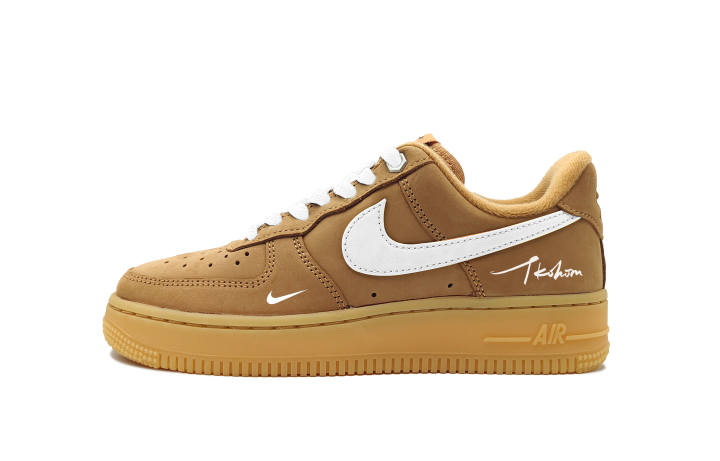 Nike Nike Air Force 1 Caramel Air Force Cushioning Abrasion Resistant Slip Resistant Low top Skateboard Shoes Unisex