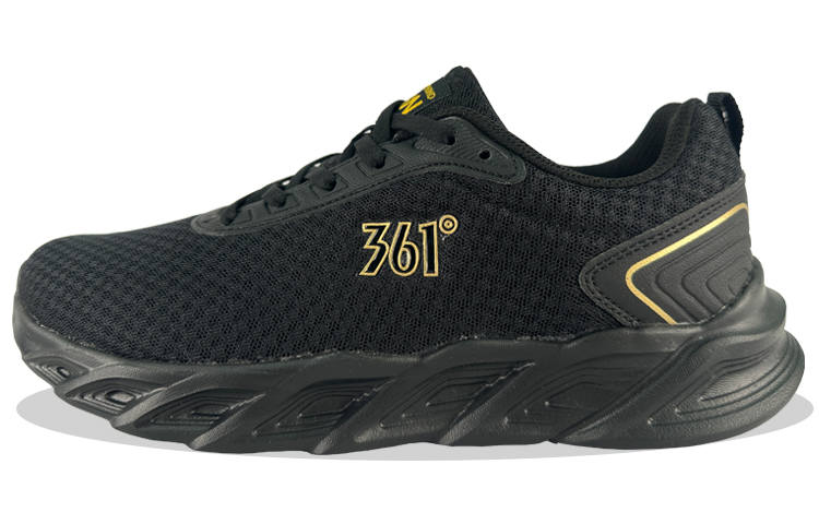 361° Lightweight And Breathable Low top Running Shoes Men's Black Gold