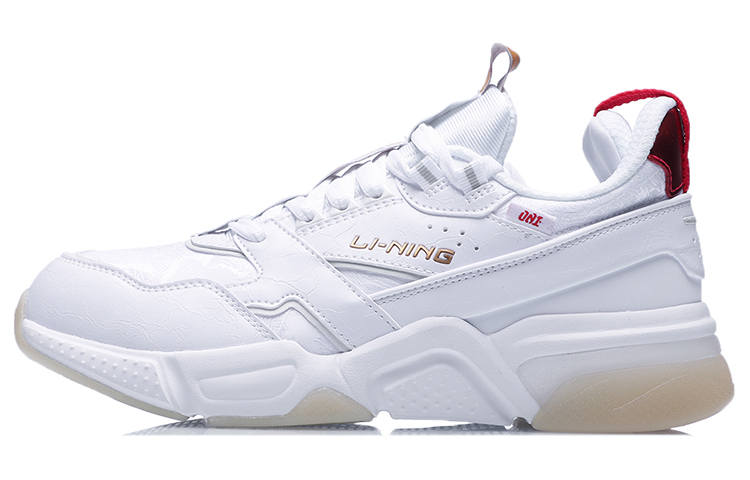 Li-Ning LiNing 001 Daily Gold Rush Journey CNY Durable Breathable Low-Top Running Shoes Women's White Red