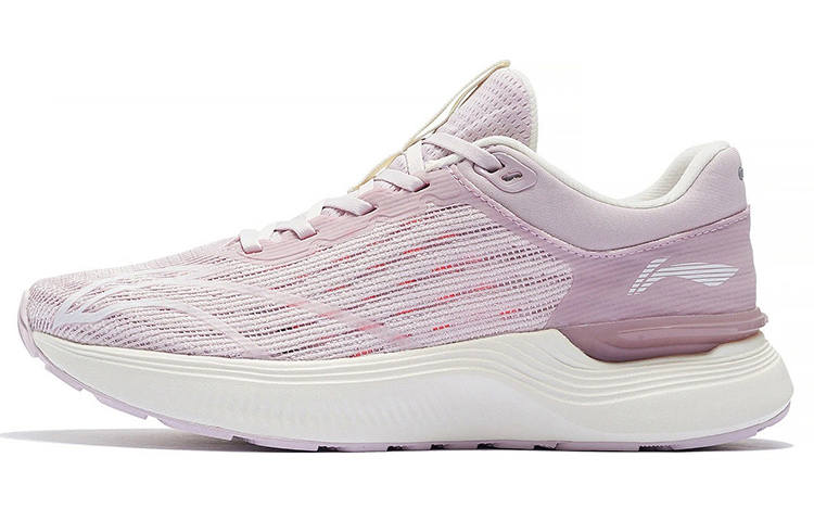Li-Ning Li Ning Light And Shadow Element Physical Fitness Test Cushioning Reflective Rebound Low top Running Shoes Women's Pink