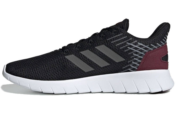 Adidas Adidas Asweerun Nylon Cushioning Slip Resistant Abrasion Resistant Low top Running Shoes Men's Black Red White