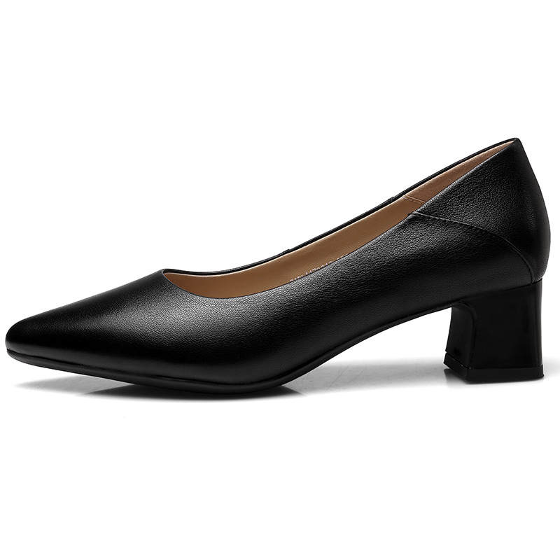 QIANGREN 3515 Top Grain Cow Leather Women's Casual Shoes Women's Black
