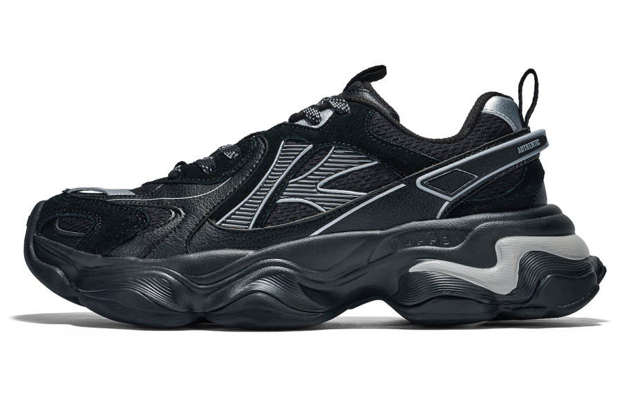 Kappa Slip Resistant Abrasion Resistant Low top Running Shoes Unisex Black