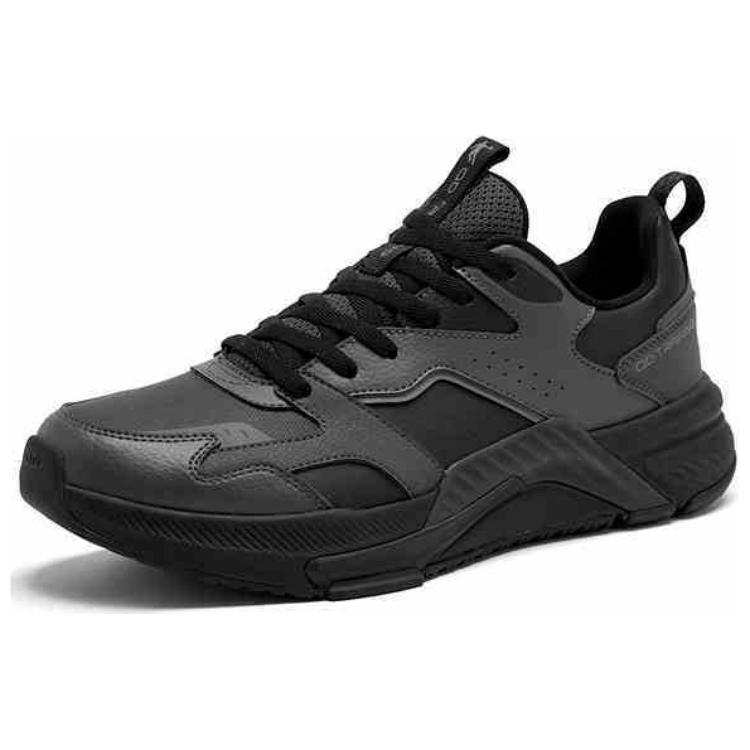 QIAODAN Slip Resistant Abrasion Resistant Low top Casual Training Running Shoes Men's Black Gray
