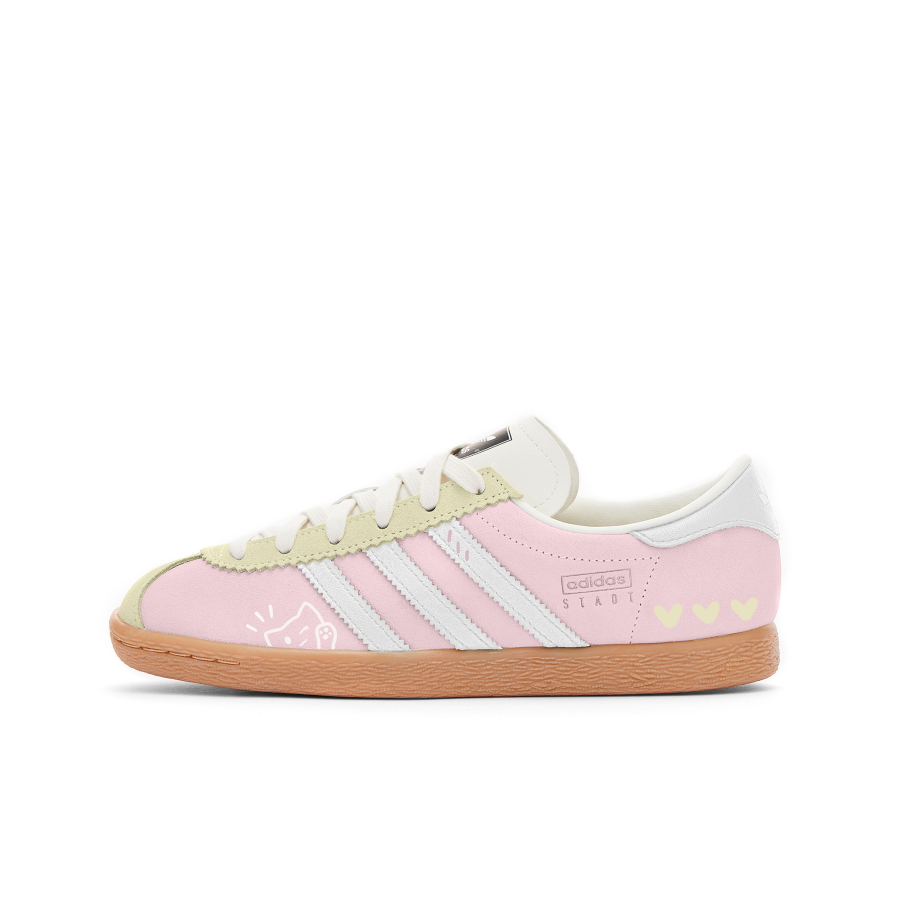 Adidas Originals Stadt Abrasion Resistant Low top German Army Trainers Women's Pink White