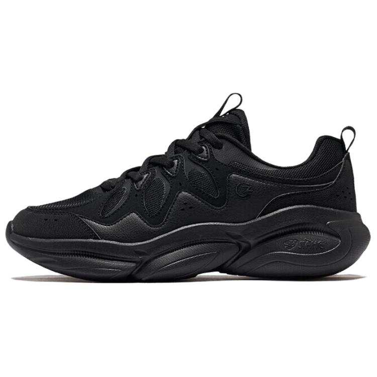 Erke Chasing light Slip Resistant And Abrasion Resistant Coverage Low top Chunky Sneakers Men's Black