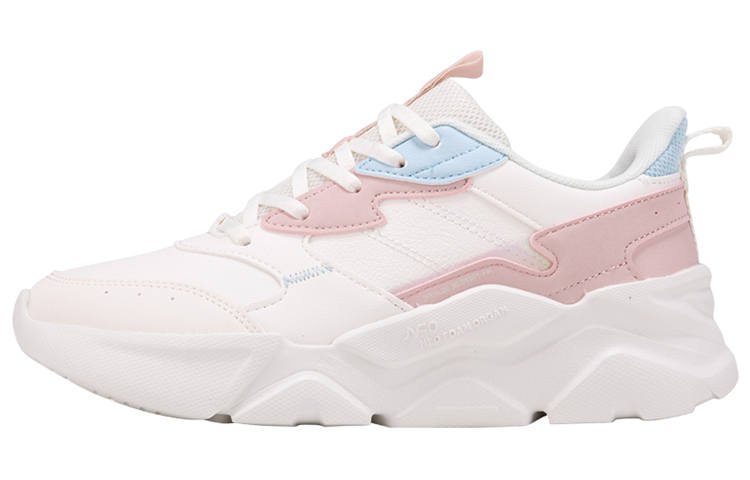 361° Waterproof Leather Non slip Lightweight Low top Running Shoes Women's White Blue Pink