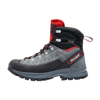 HANGE Impact Resistant, Support, Abrasion Resistant, Waterproof, Slip Resistant High top Outdoor Shoes Unisex Gray Red