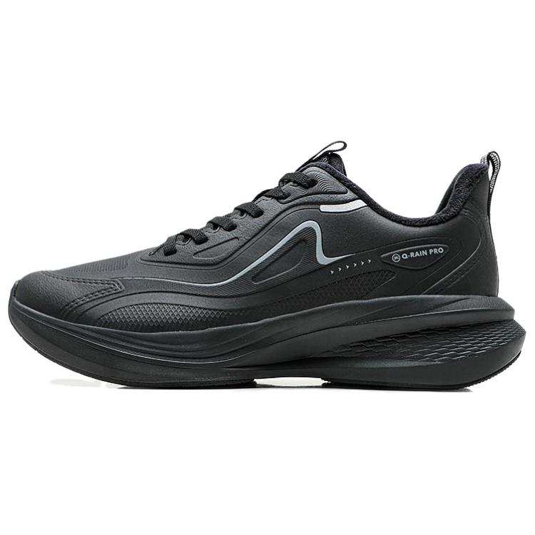 QIAODAN Fleece Lined Thermal Slip Resistant Abrasion Resistant Low top Casual Running Shoes Men's Black