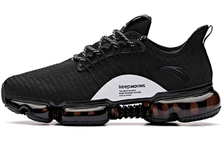 Anta Nebula Low top Running Shoes Women's Black White Full Length Air Cushion