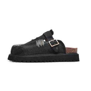 Angelmix Angelmi Abrasion Resistant Slip Resistant Closed Toe Slippers Unisex Denim Black