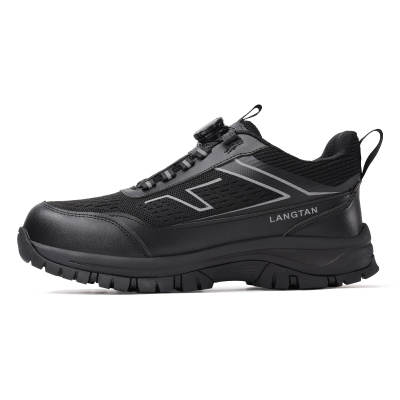 LANGTAN Non slip, Wear resistant, Impact resistant Low top Outdoor Shoes Men's Black