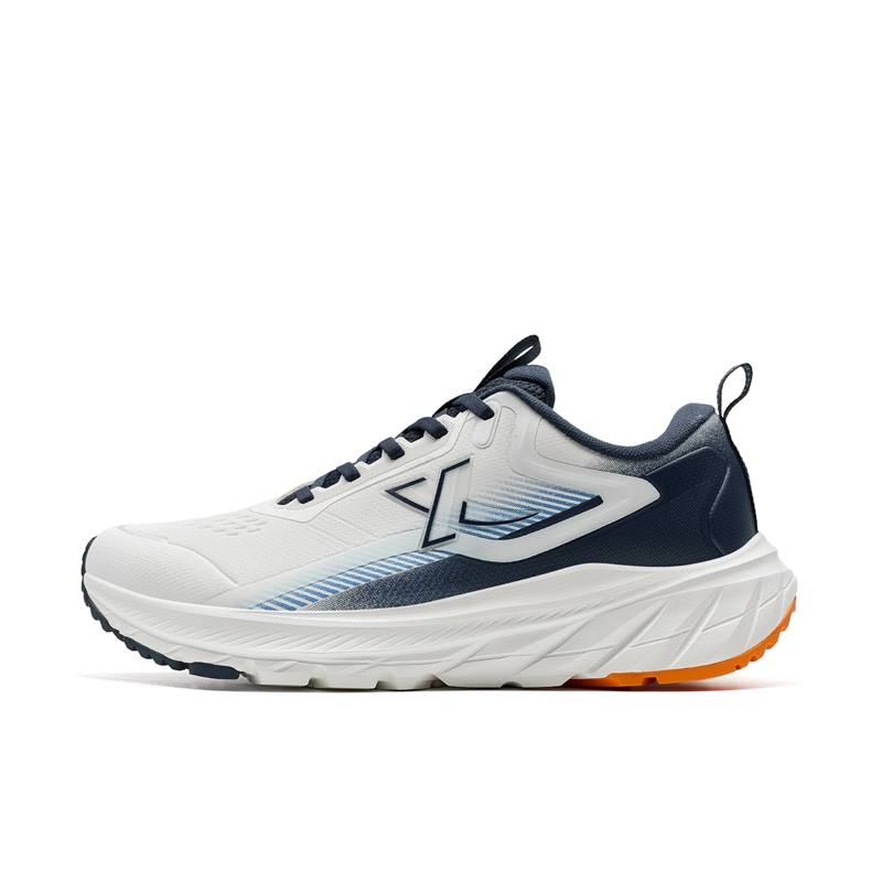 XTEP Serene Synthetic Leather Slip Resistant Coverage Rebound Low top Running Shoes Men's White Blue