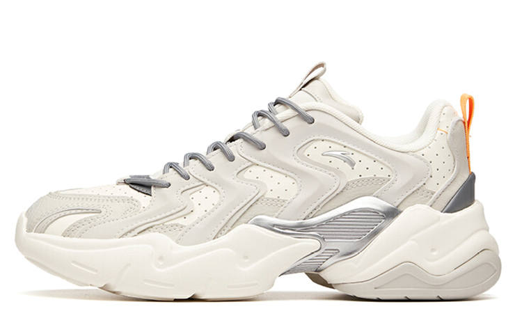 Anta Grand Slam Cushioning Abrasion Resistant Cushioning, Wear Resistant Low top Chunky Sneakers Men's Ivory White