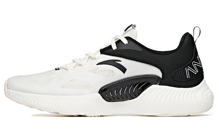 Anta Cushioning Slip Resistant Abrasion Resistant Breathable Low top Running Shoes Men's White Black