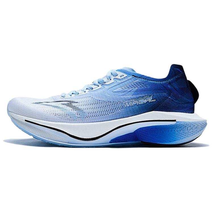 Anta MACH 4.0 Fabric Cushioning Slip Resistant Low top Sprint Running Shoes Men's Blue