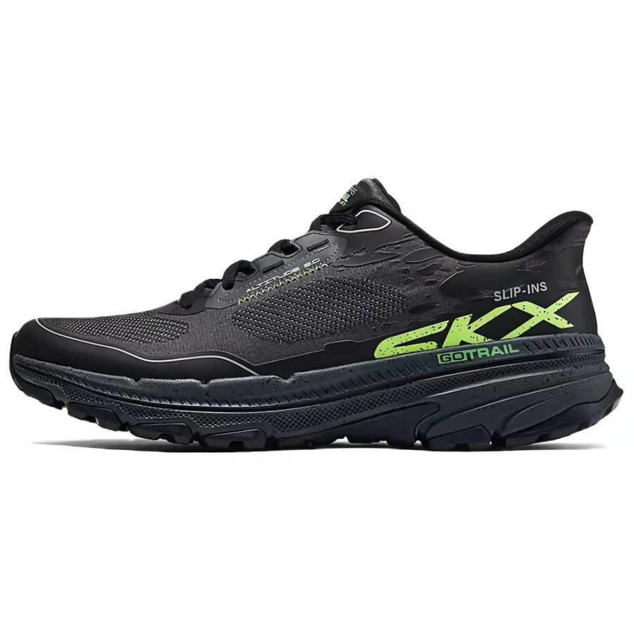 Skechers GO RUN Trail Altitude 2.0 Mesh Abrasion Resistant Breathable Support Low top Running Shoes Men's Black Green