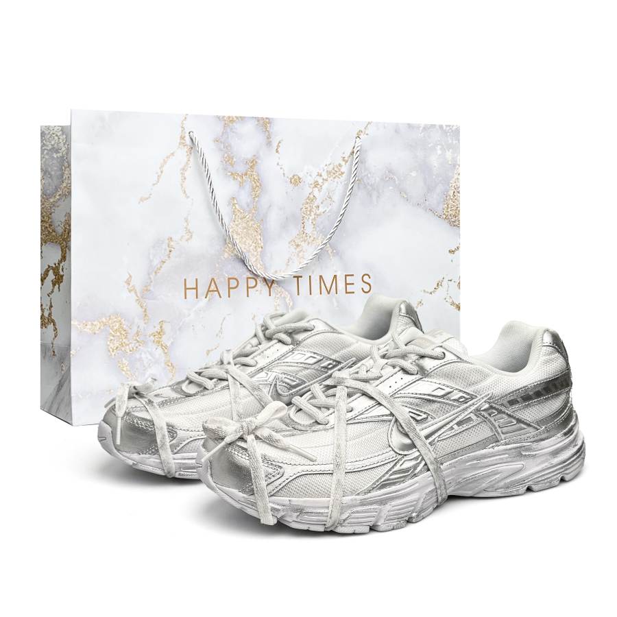 Nike Nike Initiator Abrasion Resistant Low top Running Shoes Unisex White Gray Silver