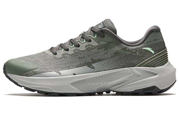 Anta Qilian Slip Resistant Abrasion Resistant Low top Trail Running Shoes Men's Asphalt Gray