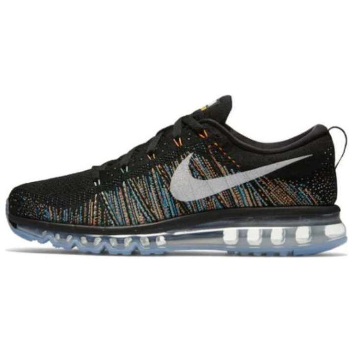 Nike Nike Air Max Flyknit Cushioning, Wear Resistant Low top Running Shoes Unisex Black White