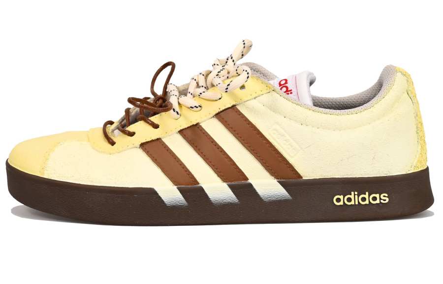 Adidas Adidas VL COURT 2.0 Butter Cheeses Cushioning, Wear Resistant Low top Skateboard Shoes Unisex Yellow White