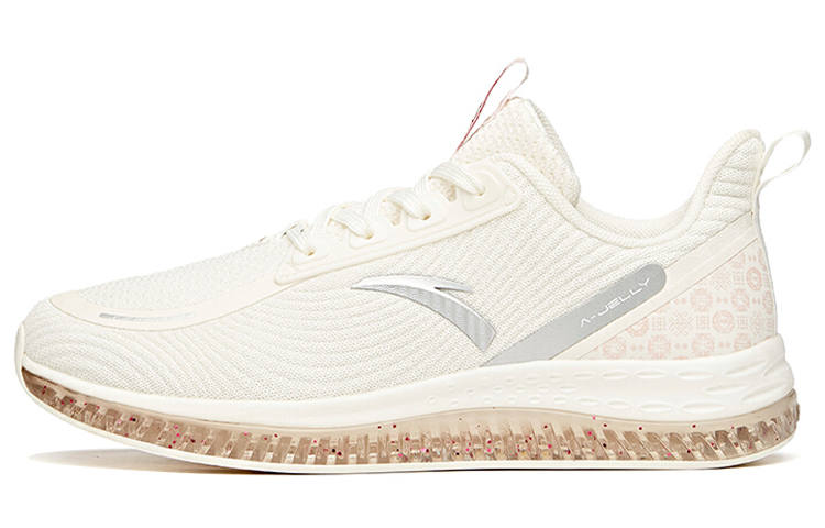 ANTA Running Shoes Women's Low Top Ivory White/Silver/Baby Pink