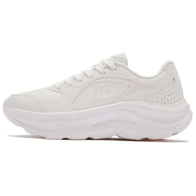 361° Synthetic Leather Waterproof Lightweight Thermal Low top Casual Running Shoes Women's Feather White Pink Litchi