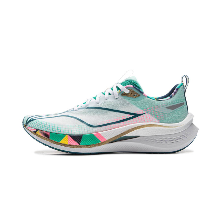 Li-Ning Li Ning Red Hare 7 Pro Low top Li Ning BOOM Technology ,PROBAR LOC Training Racing Running Shoes Men's White Green