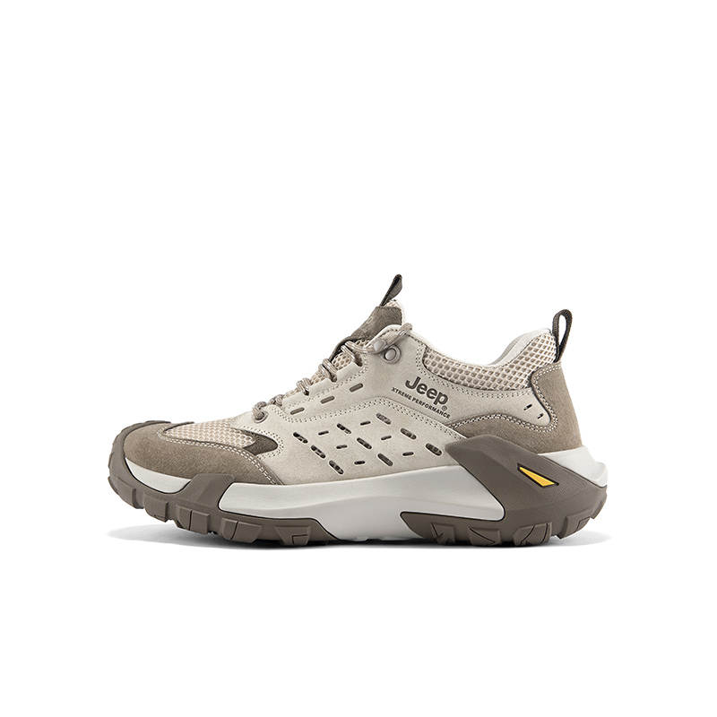 Jeep Pigskin, Textile Low top Outdoor Shoes Men's Khaki