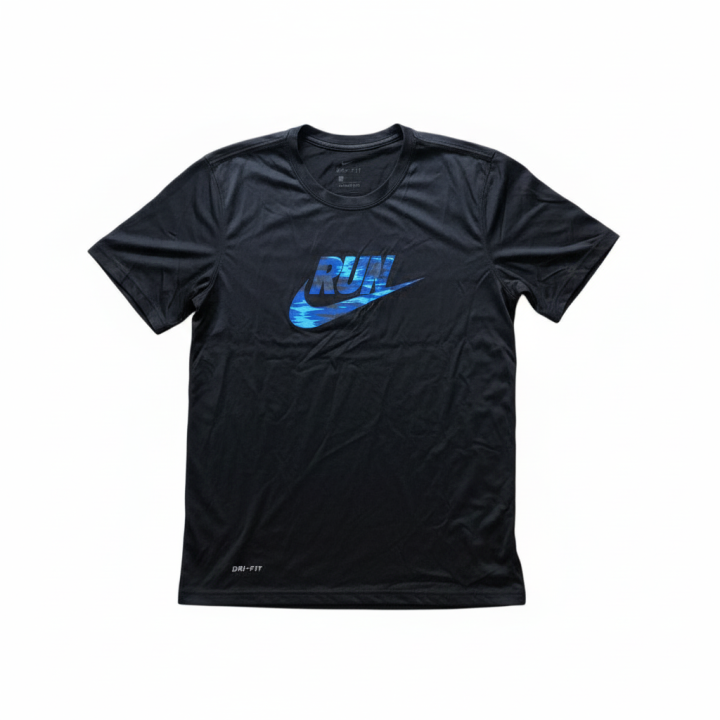 Nike Nike T Shirts Men's Black Blue Crew Neck Moderate