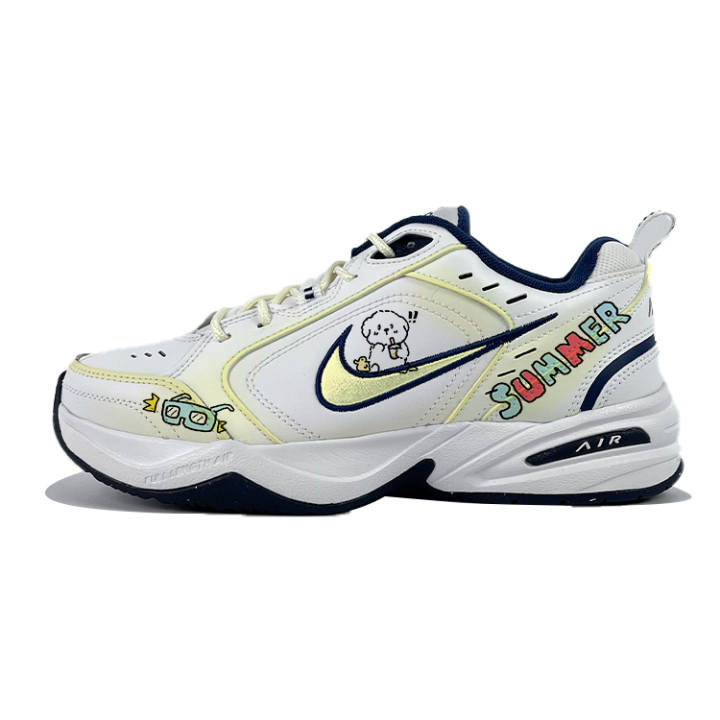 Nike Nike Air Monarch 4 Slip Resistant, Abrasion Resistant, Height Increasing Low top Chunky Sneakers Unisex White