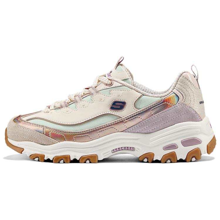 Skechers D'Lites 1.0 Abrasion Resistant Low top Chunky Sneakers Women's Beige