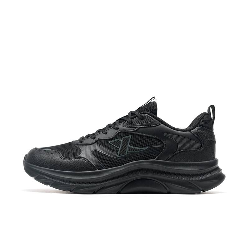XTEP Abrasion Resistant Lightweight Cushioning Low top Casual City Commuting Running Shoes Men's Charcoal Gray