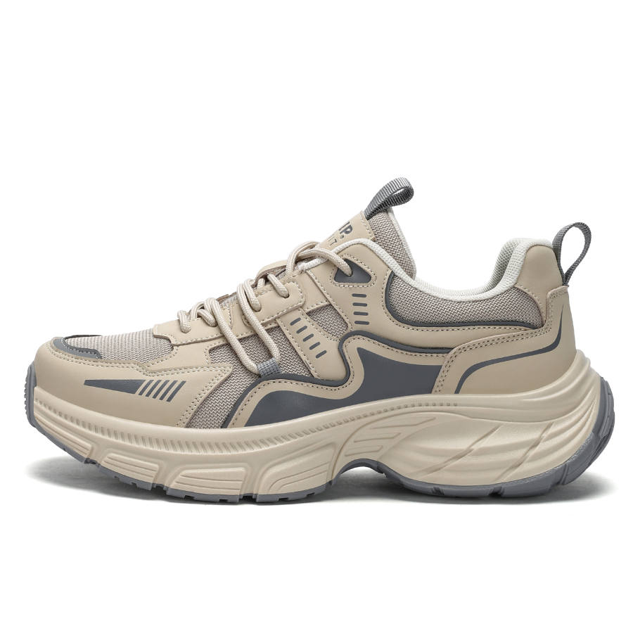 JEEP SPIRIT Abrasion Resistant Lightweight Height Increasing Low top Chunky Sneakers Men's Light Sandy
