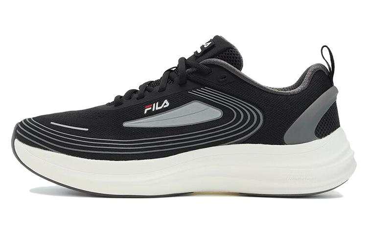 FILA NUVOLE EVO Lightweight Fabric Low top Running Shoes Men's Black White