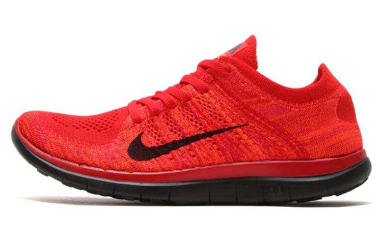 Nike Nike Free RN 4.0 Fabric Cushioning Slip Resistant Low top Running Shoes Unisex Red