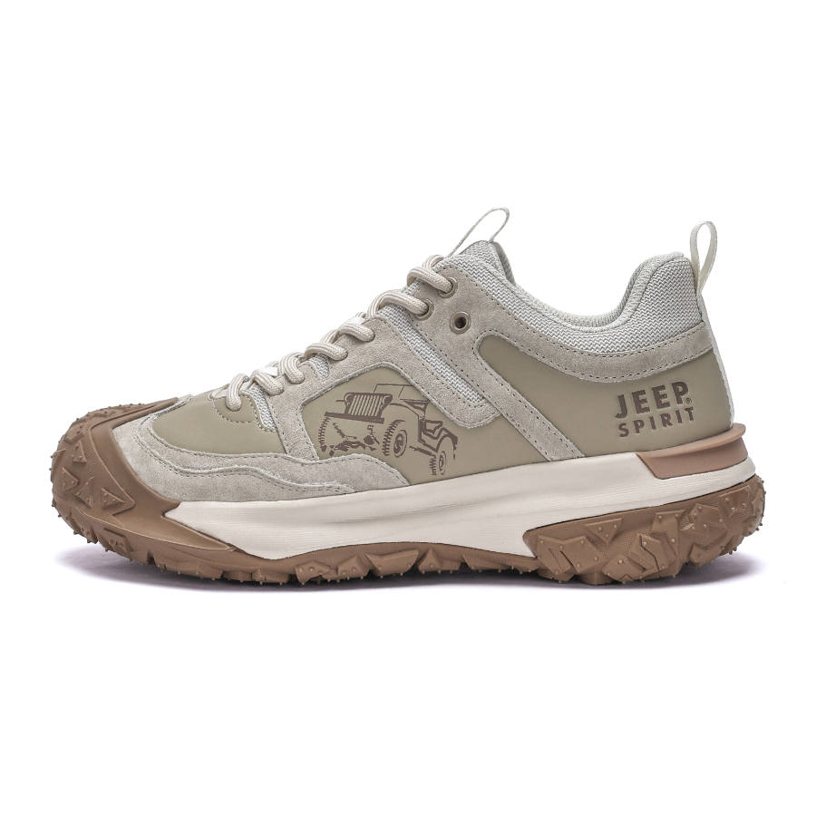 JEEP SPIRIT Abrasion Resistant Waterproof Impact Resistant Lightweight Low top Outdoor Shoes Men's Sandstone
