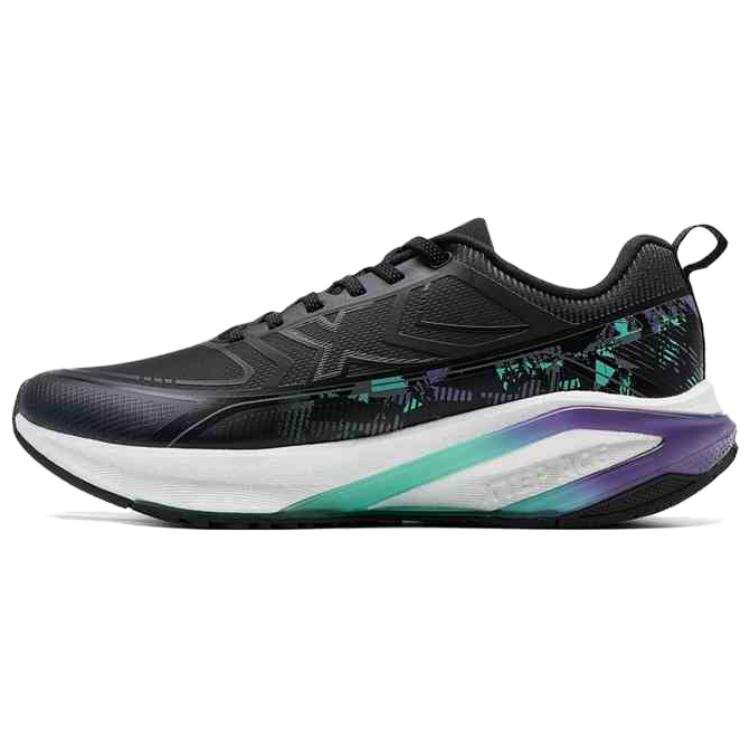 XTEP Starburst 2 Synthetic Leather Slip Resistant Abrasion Resistant Low top Running Shoes Men's Black Cyan Purple