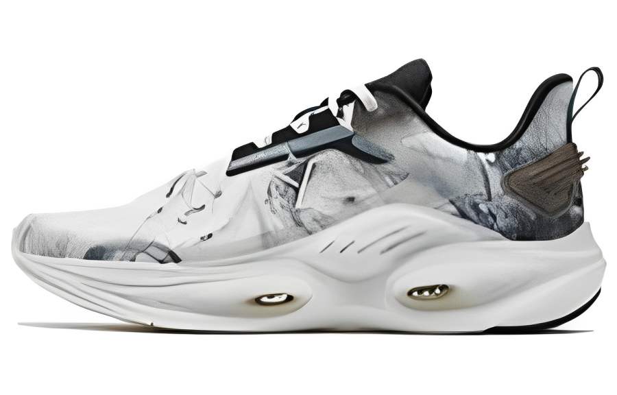 XTEP Qing Feng 6.0 Pu Abrasion Resistant Breathable Low top Running Shoes Men's White Black