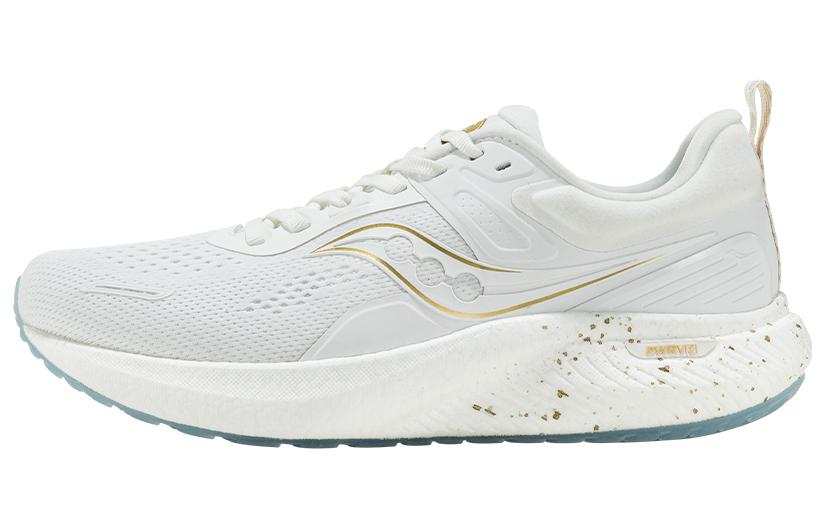 Saucony Surge 2 Slip Resistant Abrasion Resistant Low top Marathon Running Shoes Unisex White Gray