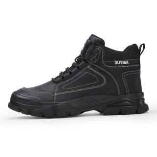 LANOUDUN Abrasion Resistant Impact Resistant Support High top Outdoor Shoes Men's Black