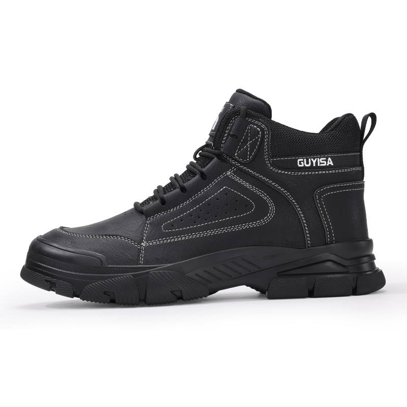 LANOUDUN Abrasion Resistant Impact Resistant Support High top Outdoor Shoes Men's Black