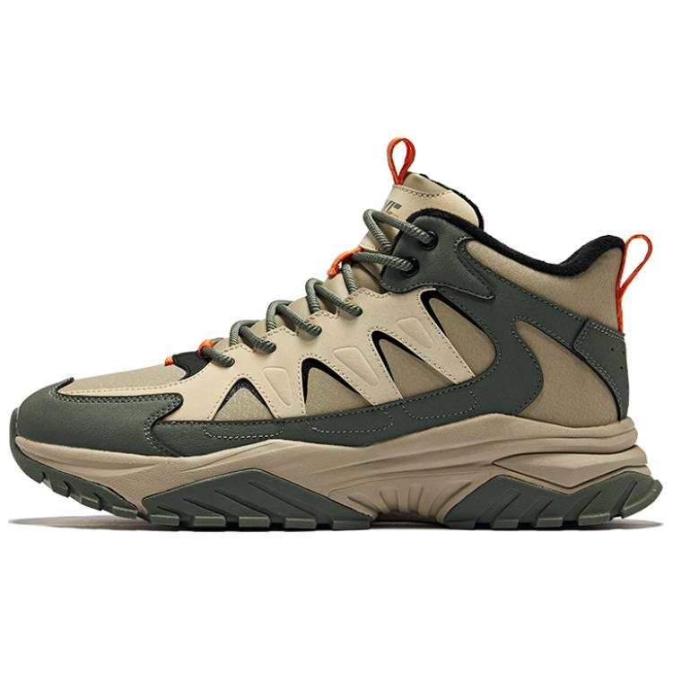 Erke Fiery Wild 2 Slip Resistant Thermal Height Increasing High top Outdoor Shoes Men's Linen Gray With Stone Green