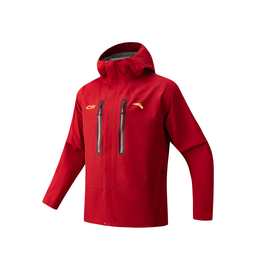 Anta Waterproof And Water Repellent Windbreaker Jacket Women's Elegant Red