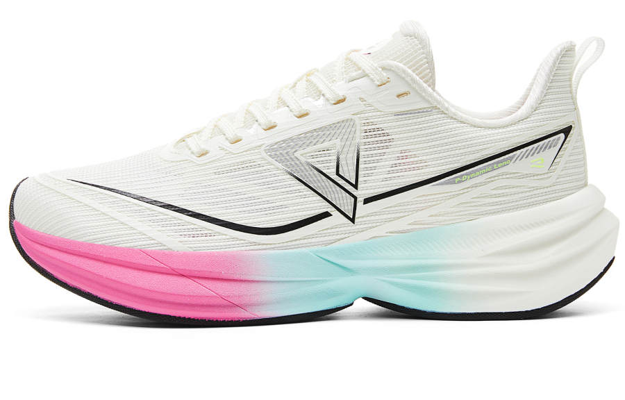 PEAK Cushioning Rebound Abrasion Resistant Slip Resistant Low top Running Shoes Women's White Rose Red Green
